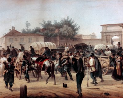 Risorgimento: Milanon viisi päivää (Cinque giornate di Milano) (18.-22. maaliskuuta 1848): tämä on yksi ensimmäisistä jaksoista vuoden 1848 vallankumouksista (osa Italian ensimmäistä itsenäisyyssotaa), jossa Milano nousi. väestö kapinallista vastaan tekijältä Unknown artist