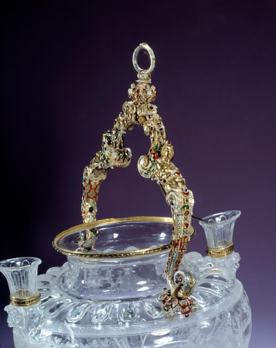Vuorikristallimaljakon kahva edustaa Noen juopumista. 1550 Pariisin ympärillä. Louvren taidemuseo tekijältä Unknown artist
