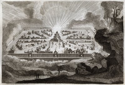 Royaumont Raamattu, Uusi Testamentti: Uusi Jerusalem. Enkeli näyttää Pyhän Johannes Uuden Jerusalemin. Kuvitus vuodelta 1811. tekijältä Unknown artist
