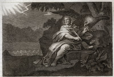 Royaumont Bible, Uusi testamentti: Evankelista Pyhä Johannes kotkan kanssa. Kuvitus vuodelta 1811. tekijältä Unknown artist