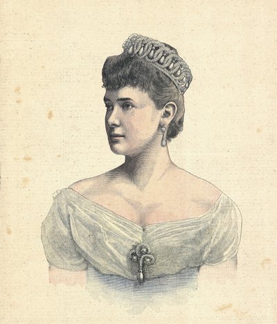 Venäjä. Venäjän suurherttuatar Maria Pavlovna (1892). Kaiverrus tekijältä Unknown artist