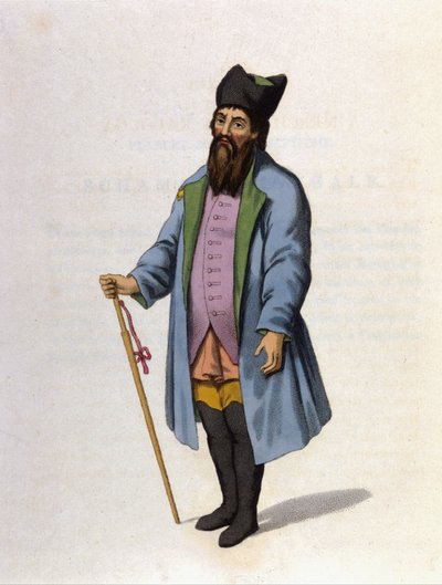 Kalugan venäläinen kauppias. Kaiverrus 1802. tekijältä Unknown artist