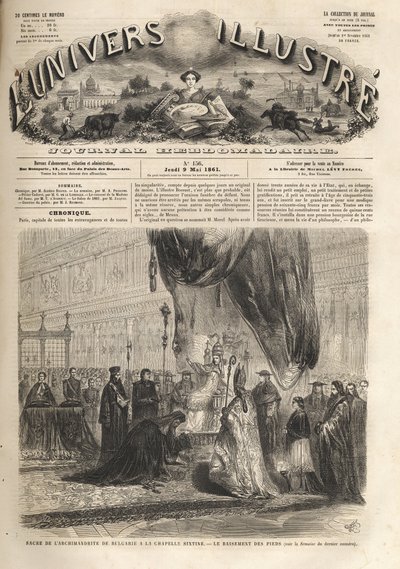 Bulgarian pyhä arkkimandriitti Sikstuksen kappelissa Roomassa paavi Pius IX:n toimesta 1861 - Maineikas universumi vuonna 1861 - tekijältä Unknown artist