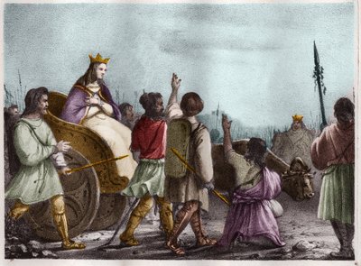 Pyhä Clotilde, frangien kuningatar (jaeet 475-545), Clovis 1:n vaimo. tekijältä Unknown artist