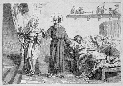 Pyhä Julianus Hospitaller ja hänen seuralaisensa, marttyyrit tekijältä Unknown artist