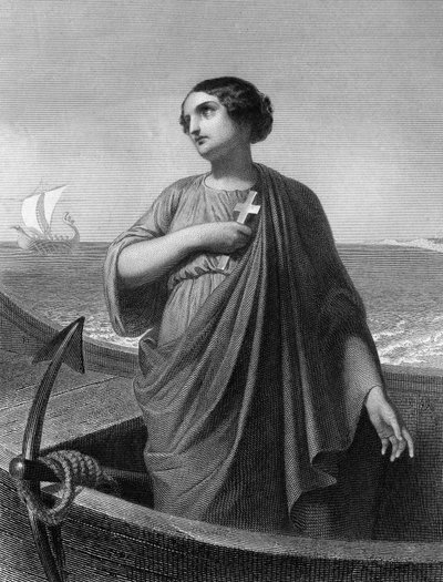 Saint Paule.Roomalainen patriisilainen (347-404) - teoksessa ”Pyhät naiset””. 1852. tekijältä Unknown artist