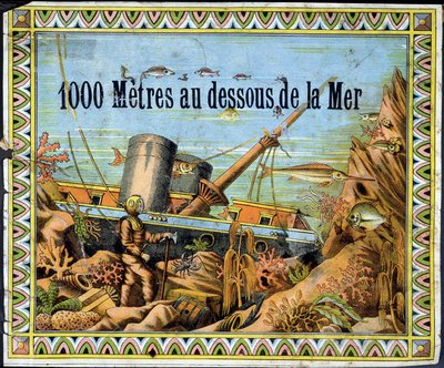 Scaphandler ja haaksirikkoutunut vene - "" 1000 metriä meren alla"" Jules Verne tekijältä Unknown artist