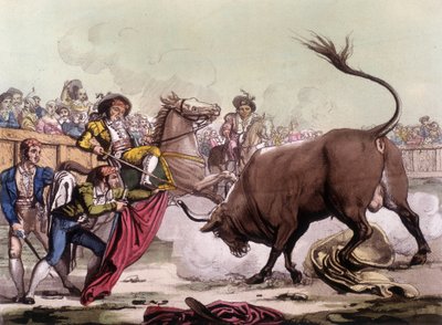 Härkätaistelupaikka Espanjassa, noin 1820. tekijältä Unknown artist