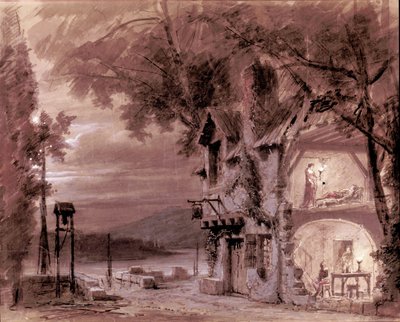 Lavastus Philippe Chaperonista italialaisen säveltäjän Giuseppe Verdin (1813-1901) oopperaan "Rigoletto" Pariisin oopperan esitykseen tekijältä Unknown artist
