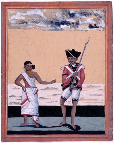 Madrasin syntyperäisen jalkaväen Sepoy ja hänen vaimonsa tekijältä Unknown artist
