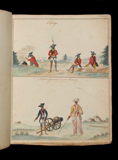 Sepoys, syntyperäinen ampuja ja serangi (laituri) tekijältä Unknown artist