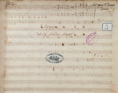 Don Giovannin sinfonian nuottisivu, Mozartin ooppera (1812) tekijältä Unknown artist