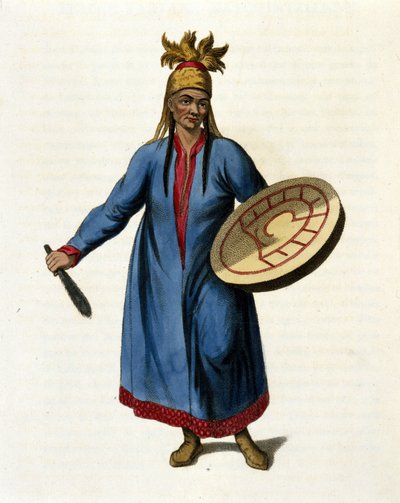 Siperian shamaani. 1800-luvun kaiverrus tekijältä Unknown artist