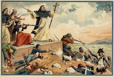 Zaragozan (Zaragoza) piiritys ja valloitus vuonna 1809 tekijältä Unknown artist
