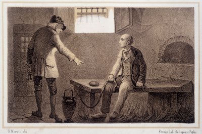 Silvio Pellico (1789 - 1854) siirretty Spielbergin linnoitukseen (Spilberk) - "" Storia d