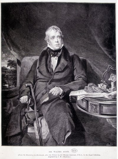 Sir John Walter Scott 1771/1832, englantilainen kirjailija ja runoilija. tekijältä Unknown artist