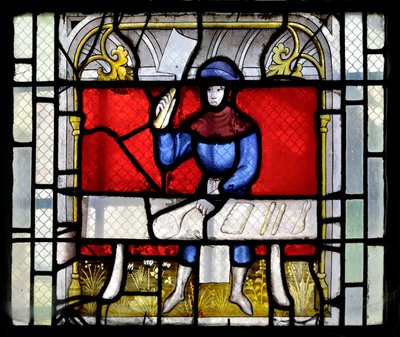 Lasimaalaus, jossa näkyy teurastaja töissä, 1400-luvun loppu - 1500-luvun alku - Sainte Claude (Sainte-Claude) kirkko Collegiale Notre-Dame de Semur-en-Auxois (Notre Dame de Semur en Auxois), Burgundi tekijältä Unknown artist