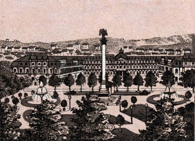 Stuttgart, Saksa: näkymä uudesta linnasta (New Castle). kirjassa "" Maailma havainnollistaa 168 näkymää"" Päiväämätön (1800-luvun loppu) tekijältä Unknown artist