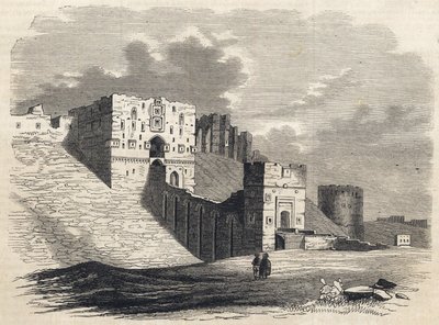 Syyria: Aleppon kaupunki 1800-luvulla - Citadel - Aleppo Syyriassa - 1864 tekijältä Unknown artist