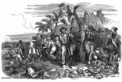 Musta kauppa. 1800-luvun kaiverrus. tekijältä Unknown artist