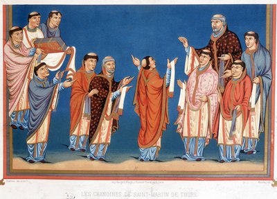 Toursin Saint Martinin kaanonit tarjoavat kuningas Kaarle Kaljuun luostarissaan kirjoitetun Raamatun tekijältä Unknown artist