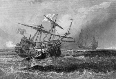 Corbin hävisi riutalla Malediivien saarilla 1. heinäkuuta 1602. Van Tenacin teoksessa "Yleinen laivaston historia" tekijältä Unknown artist