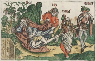 Nooan juoppo, n. 1483-1495 (käsinvärinen puupiirros) tekijältä Unknown artist