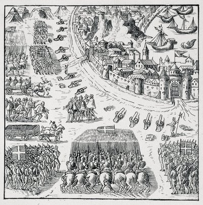 Kun Anjoun herttua (Henri III) valittiin Puolan kuninkaaksi (vuonna 1573) ja hänen oli pakko mennä ottamaan tätä kruunua lakkaamatta haltuunsa, La Rochellen piiritys lopetettiin ja Rochelloille annettiin kaikki, mitä he itse pyysivät ja varten tekijältä Unknown artist
