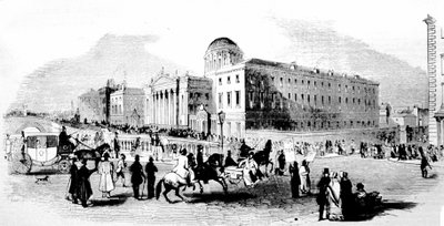 Neljä tuomioistuinta. Dublin. 1800-luvun kaiverrus. tekijältä Unknown artist