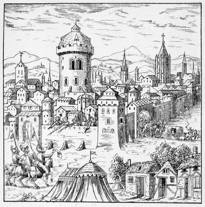 Hugenotit Amboisessa, jossa oli kuningas Francois II (Amboisen konjuraatio) - "" Kokoelmassa 39 hahmoa, jotka edustavat Ranskan onnettomuuksia vuosina 1562-1586""; Louis Perrinin peruskirja tekijältä Unknown artist