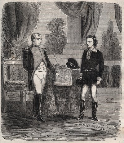 Friedrich Stabsin kuulustelu hänen epäonnistuneen salamurhayrityksensä Napoleon I jälkeen - Friedrich (Frederic) Staps kuulustelee Napoleonia, nuorta saksalaista, joka yritti murhata Napoleonin 12. lokakuuta tekijältä Unknown artist