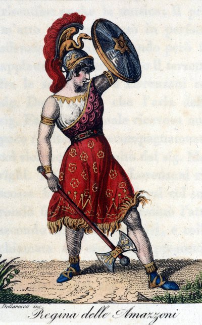 Amazonien kuningatar. Kuva oopperakirjasesta. 1800-luvulla. tekijältä Unknown artist