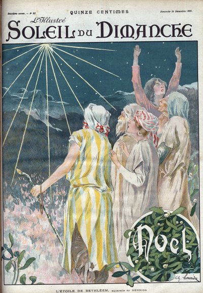 Betlehemin tähti. Kaiverrus kirjassa "The Sun-on-Sunday", 26. joulukuuta tekijältä Unknown artist