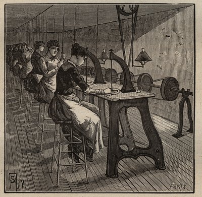 Lapidaryn taidetta: timanttien fasetointi ja kiillotus. Kaiverrus vuodelta 1885 kirjassa "Les arts et metiers illustrates", kirjoittanut Adolphe BITARD. tekijältä Unknown artist