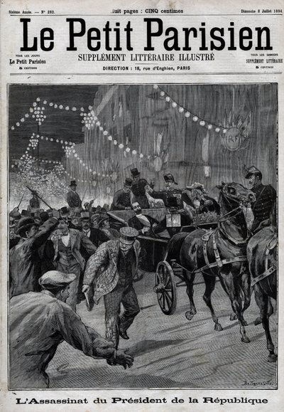 Italian anarkisti Sante Caserio murhasi tasavallan presidentti Sadi Carnot