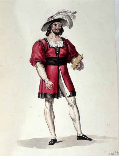 Viriliiteä tulkitseva hahmo itävaltalaisen säveltäjän Franz Xaver Sussmayrin (1766-1803) baletissa Il noce di Benevento. Kuva 1800-luvulta tekijältä Unknown artist