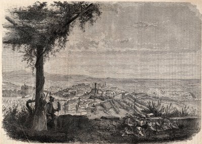 Bergamon kaupunki (Bergamo) noin 1858 - kaiverrus - tekijältä Unknown artist
