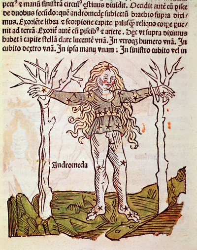 Andromeden tähdistö on peräisin "" Poeticon astronomiconista"", joka on johtunut roomalaiselle historioitsijalle Hyginille (Gaius Julius Hyginus) (1. vuosisadalla eKr.) (Andromedan tähdistö, sanoista "" Poeticon astronomicon"", joka on liitetty Hyginuksell tekijältä Unknown artist