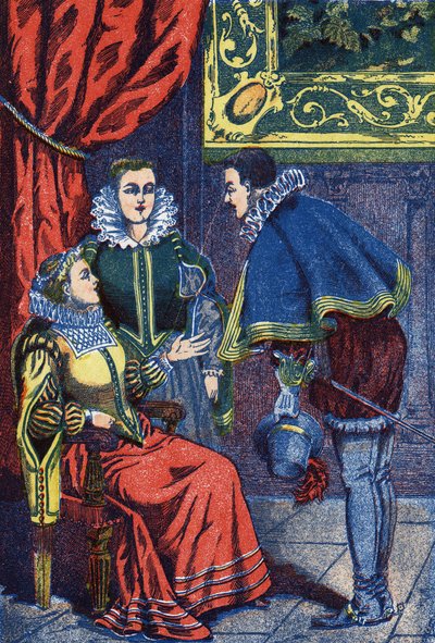 Tanssiminen. Anonyymi kuvitus "" Cinderella "", tarina Charles Perrault (1628-1703), ranskalainen kirjailija. Kuva Marcel Vagne, Jarville Nancy, päivätty (1800-luvun loppu). tekijältä Unknown artist