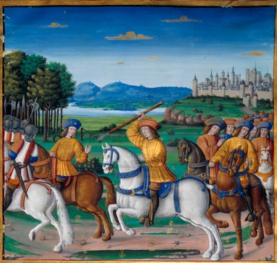Kaarle VI:n (1368-1422) hulluus. 5. elokuuta 1392 Le Mansin metsässä hän alkoi kokea raivoisan hulluuden hyökkäyksiä: huutaen maanpetoksesta hän hyökkäsi oman joukkonsa kimppuun ja tappoi neljä ihmistä. Enguerrand de Monstreletin kronikat (v. 1400 tekijältä Unknown artist