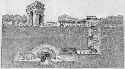 Metroasema "" Etoile"" Pariisissa. Kaiverrus vuodelta 1895. tekijältä Unknown artist