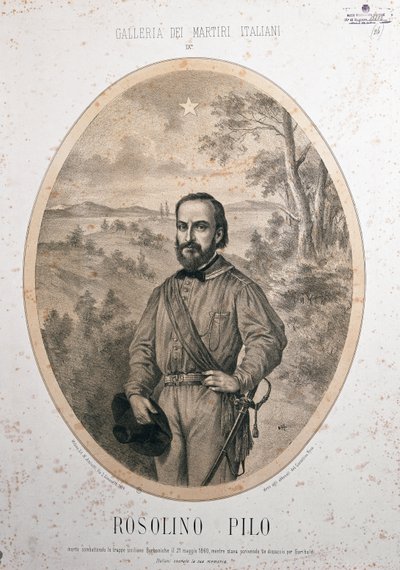 Isänmaanystävä Rosolino Pilo (painettu) tekijältä Unknown Artist
