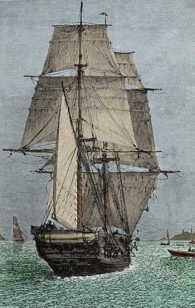 Laiva "Beagle" (retkikunta, johon Darwin osallistui luonnontieteilijänä tekijältä Unknown artist
