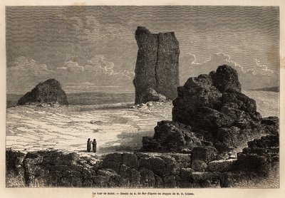 Birs Nimroudin rauniot, jotka tuolloin Bagdadin (Irak) turistiyhteisö tunnisti myyttiseksi Baabelin torniksi. Guillaume Lejeanin kaiverrus le voyage dans la Babylon, en 1866, teoksessa "Le tour du monde, nouveau j" tekijältä Unknown artist