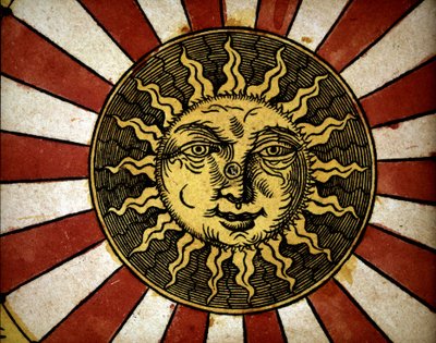 Aurinko - "" Astronomicon caesarum -kirjassa", 1500-luvun tutkielma. tekijältä Unknown artist