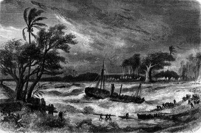 Vuorovesi-aalto Rufisquessa (Senegal) 1700-luvulla. tekijältä Unknown artist