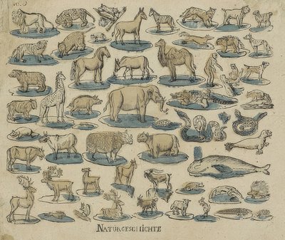 Eläimet. 1750-1800 tekijältä Unknown