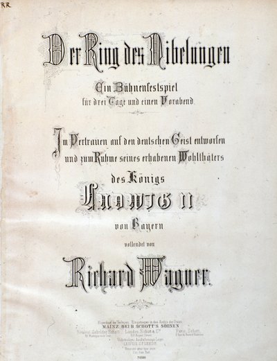 Wagnerin Der Ring des Nibelungen -musiikkikappaleen nimisivu tekijältä Unknown artist