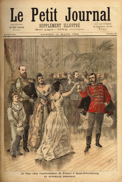 Tsaari Aleksanteri III (1815-1894) tanssii quadrille d