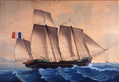 Lugger tai vuoroveden metsästäjä (chasse-maree) ""Jeune Marie - Vannes"" tekijältä Unknown artist